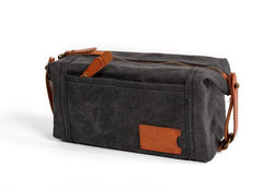 Cool Canvas Leather Mens Large Clutch Bag Handbag Storage Bag Wash Bag For Men - imessengerbags