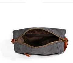 Cool Canvas Leather Mens Large Clutch Bag Handbag Storage Bag Wash Bag For Men - imessengerbags