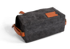 Cool Canvas Leather Mens Large Clutch Bag Handbag Storage Bag Wash Bag For Men - imessengerbags