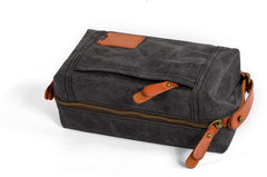 Cool Canvas Leather Mens Large Clutch Bag Handbag Storage Bag Wash Bag For Men - imessengerbags