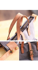 Canvas Leather Mens Womens Handbag Tote Bag Shoulder Bag Tote Purse For Men - imessengerbags