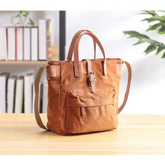 Canvas Leather Mens Womens Handbag Tote Bag Shoulder Bag Tote Purse For Men - imessengerbags