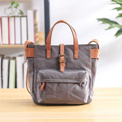 Canvas Leather Mens Womens Handbag Tote Bag Shoulder Bag Tote Purse For Men - imessengerbags