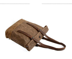 Cool Canvas Leather Mens Large Shopping Handbag Tote Bag Shoulder Bag Tote Purse For Men - imessengerbags
