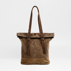 Cool Canvas Leather Mens Large Shopping Handbag Tote Bag Shoulder Bag Tote Purse For Men - imessengerbags