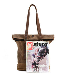 Cool Canvas Leather Mens Large Shopping Handbag Tote Bag Shoulder Bag Tote Purse For Men - imessengerbags