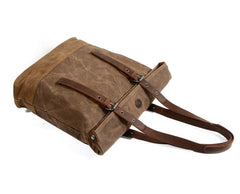 Cool Canvas Leather Mens Large Shopping Handbag Tote Bag Shoulder Bag Tote Purse For Men - imessengerbags