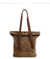 Cool Canvas Leather Mens Large Shopping Handbag Tote Bag Shoulder Bag Tote Purse For Men - imessengerbags