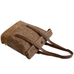 Cool Canvas Leather Mens Large Shopping Handbag Tote Bag Shoulder Bag Tote Purse For Men - imessengerbags