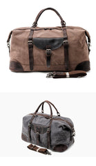 Cool Waxed Canvas Leather Mens Large Travel Weekender Bag Waterproof Duffle bag for Men