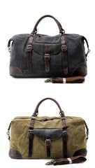 Cool Waxed Canvas Leather Mens Large Travel Weekender Bag Waterproof Duffle bag for Men - imessengerbags