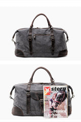 Cool Waxed Canvas Leather Mens Large Travel Weekender Bag Waterproof Duffle bag for Men - imessengerbags