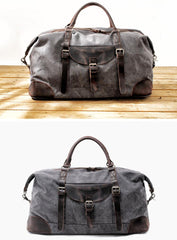 Cool Waxed Canvas Leather Mens Large Travel Weekender Bag Waterproof Duffle bag for Men - imessengerbags