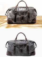 Cool Waxed Canvas Leather Mens Large Travel Weekender Bag Waterproof Duffle bag for Men