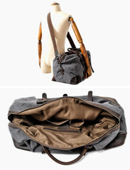 Cool Waxed Canvas Leather Mens Large Travel Weekender Bag Waterproof Duffle bag for Men - imessengerbags