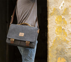 Cool Canvas Mens 15'' Side Bag Shoulder Bag College Bag Messenger Bag for Men - imessengerbags