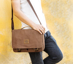 Cool Canvas Mens 15'' Side Bag Shoulder Bag College Bag Messenger Bag for Men