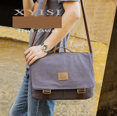 Cool Canvas Mens 15'' Side Bag Shoulder Bag College Bag Messenger Bag for Men - imessengerbags