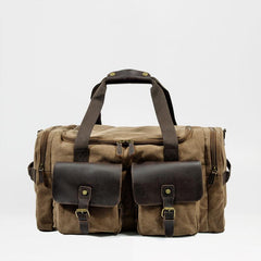 Cool Canvas Leather Mens Retro Large Green Travel Weekender Bag Duffle Bag for Men - imessengerbags