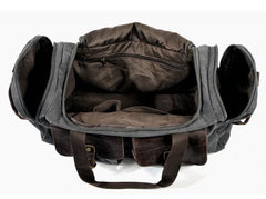 Cool Canvas Leather Mens Retro Large Green Travel Weekender Bag Duffle Bag for Men - imessengerbags