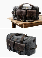 Cool Canvas Leather Mens Retro Large Green Travel Weekender Bag Duffle Bag for Men - imessengerbags