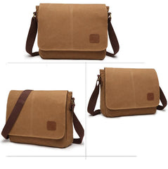 Cool Canvas Mens Side Bag Black Shoulder Bag Gray College Bag Khaki Messenger Bag for Men - imessengerbags