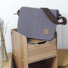 Cool Canvas Mens Side Bag Black Shoulder Bag Gray College Bag Khaki Messenger Bag for Men - imessengerbags