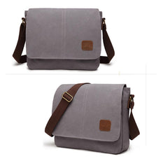 Cool Canvas Mens Side Bag Black Shoulder Bag Gray College Bag Khaki Messenger Bag for Men - imessengerbags