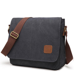 Cool Canvas Mens Side Bag Black Shoulder Bag Gray College Bag Khaki Messenger Bag for Men - imessengerbags