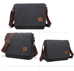 Cool Canvas Mens Side Bag Black Shoulder Bag Gray College Bag Khaki Messenger Bag for Men - imessengerbags