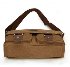 Cool Canvas Leather Mens Black Side Bag Blue Shoulder Bag Red College Bag Messenger Bag for Men - imessengerbags