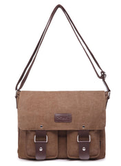 Cool Canvas Leather Mens Black Side Bag Blue Shoulder Bag Red College Bag Messenger Bag for Men - imessengerbags