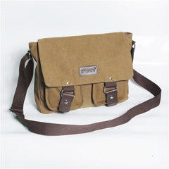 Cool Canvas Leather Mens Black Side Bag Blue Shoulder Bag Red College Bag Messenger Bag for Men - imessengerbags