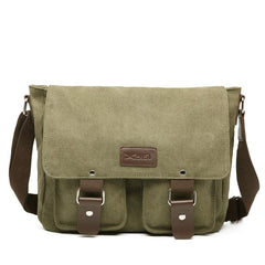 Cool Canvas Leather Mens Black Side Bag Blue Shoulder Bag Red College Bag Messenger Bag for Men - imessengerbags