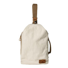 Cool Canvas Mens Sling Bag Backpack Travel Chest Bag Canvas Barrel Bag for Men