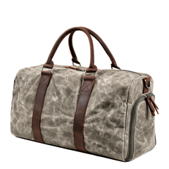 Waxed Canvas Leather Mens Large Travel Weekender Bag Waterproof Duffle bag for Men - imessengerbags