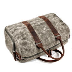 Waxed Canvas Leather Mens Large Travel Weekender Bag Waterproof Duffle bag for Men