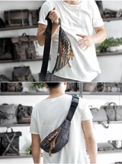 Cool Canvas Village Mens Sling Bag Chest Bag One Shoulder Backpack for Men - imessengerbags