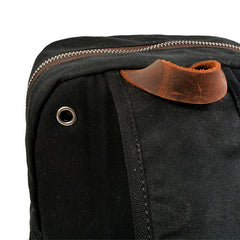 Cool Canvas Leather Mens Sling Bag Waterproof Chest Bag One Shoulder Backpack Phone Bag for Men - imessengerbags