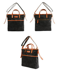 Cool Canvas Leather Mens Small Brown Messenger Bag Vertical Side Bag Shoulder Bag Tote Handbag For Men - imessengerbags