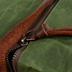 Cool Canvas Leather Mens Green Backpack Computer Backpack Black Travel Backpack for Men - imessengerbags
