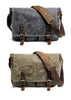 Waxed Canvas Leather Mens Black Waterproof 14'' Camera Bag Gray Side Bag Messenger Bag Shoulder Bag For Men - imessengerbags