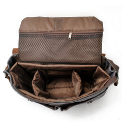Waxed Canvas Leather Mens Waterproof Black 14‘’ Camera Bag Shoulder Bag Messenger Bag For Men