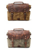 Waxed Canvas Leather Mens Waterproof Black 14‘’ Camera Bag Shoulder Bag Messenger Bag For Men - imessengerbags