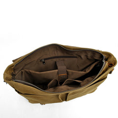 Waxed Canvas Leather Mens Waterproof 14'' Camera Bags Black Side Bag Messenger Bag Shoulder Bag For Men