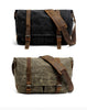 Waxed Canvas Leather Mens Waterproof 14'' Camera Bags Black Side Bag Messenger Bag Shoulder Bag For Men - imessengerbags