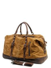 Cool Canvas Leather Mens Black Travel Weekender Bag Waterproof Duffle bag for Men - imessengerbags