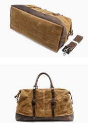 Cool Canvas Leather Mens Black Travel Weekender Bag Waterproof Duffle bag for Men - imessengerbags