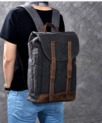 Waxed Canvas Leather Mens 15