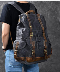 Waxed Canvas Leather Mens Womens 16